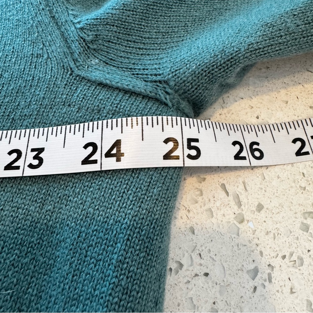 Brooks Brothers Italy Merino Wool V Neck Sweater Size XL Teal Blue Green - Picture 5 of 11